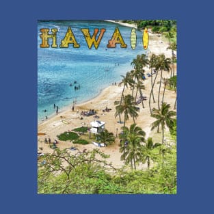 Vintage Hawaiian Beach Travel Advertisement T-Shirt