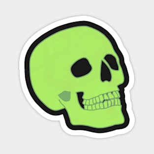 Minimal Neon Skull - green Magnet