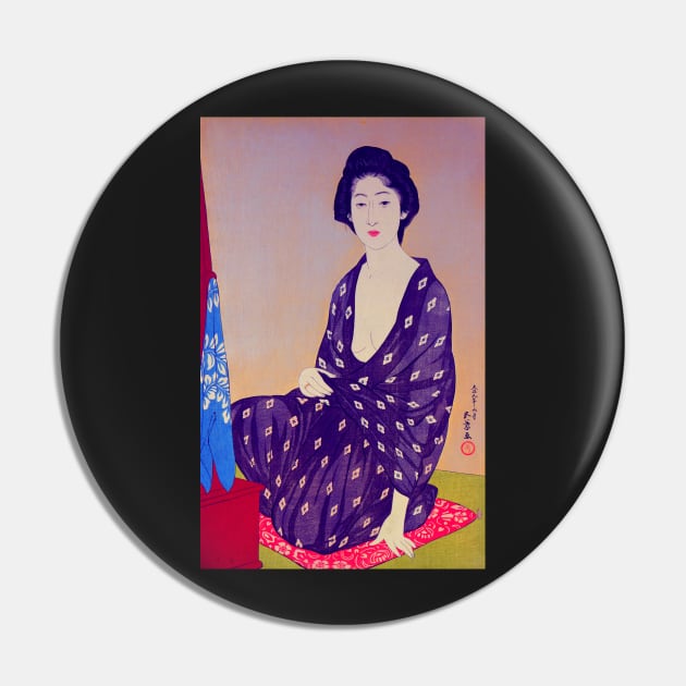 "Woman in a Summer Garment" by Hashiguchi Goyo (1920) TECHNICOLOR REMASTERED Pin by FineArtMaster