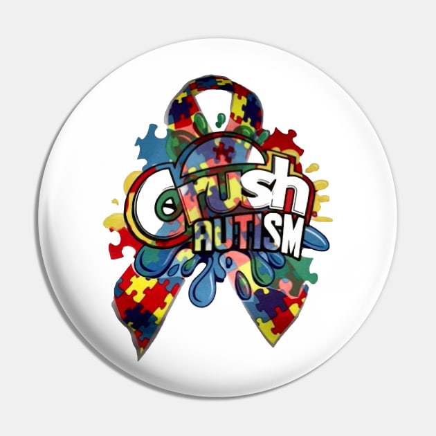 Crush Autism Gift Pin by HomerNewbergereq