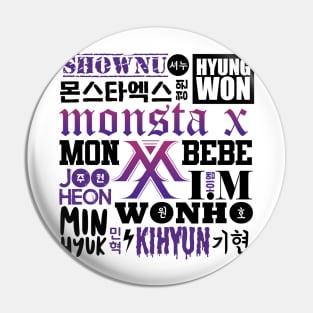 MONSTA X FONT COLLAGE Pin