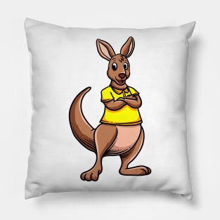 Cute Anthropomorphic Human-like Cartoon Character Kangaroo in Clothes Pillow