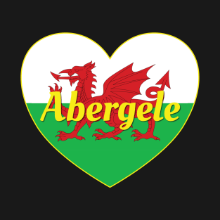 Abergele Wales UK Welsh Flag Heart T-Shirt