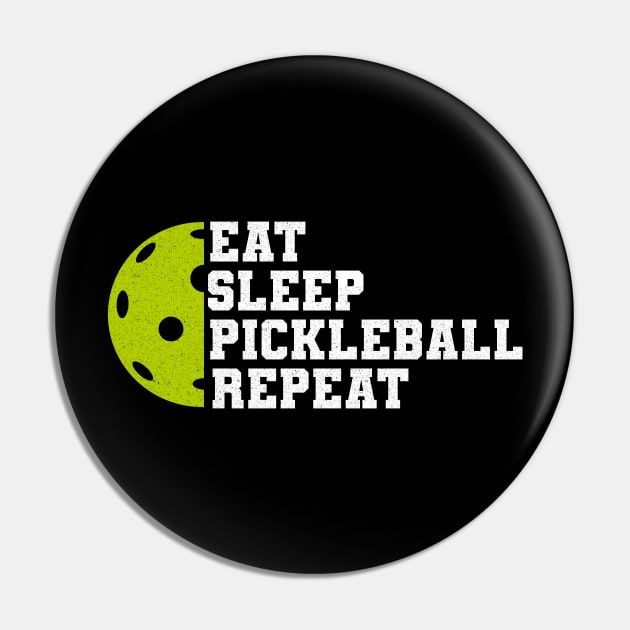Eat Sleep Pickleball Repeat Pin by devilcat.art
