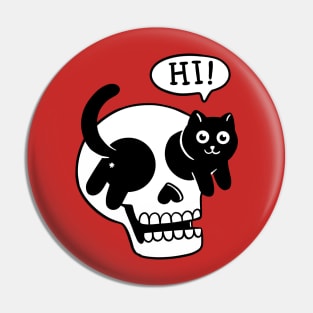 Cat and skull hi Pin