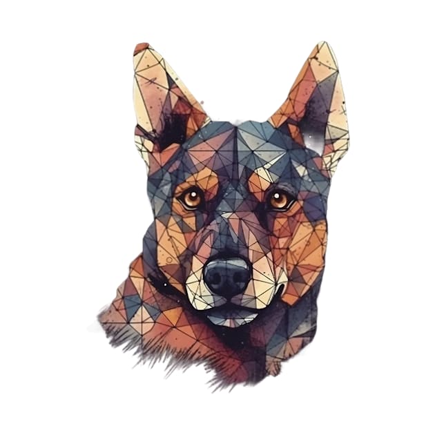 Geometric dog by GreenMary Design