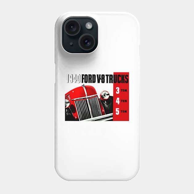 1940 FORD V8 TRUCKS - brochure Phone Case by Throwback Motors