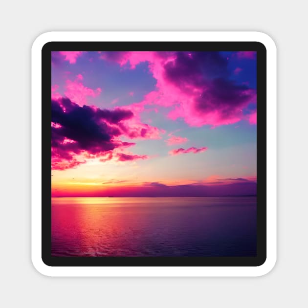 Pink Blue Sky Magnet by Crestern