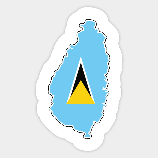 Autocollant Drapeau Saint Lucia Sainte Lucie sticker flag