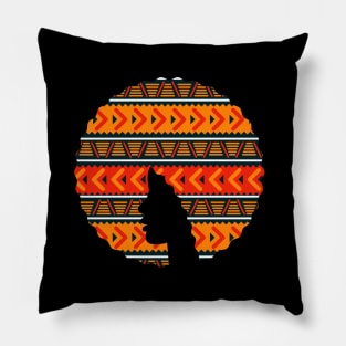 Afro Hair Woman with African Pattern, Black History Pillow