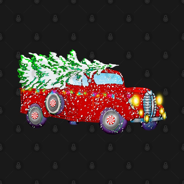 Christmas Time Tree On Truck by holidaystore