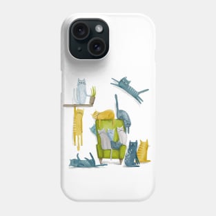 Funny cats are having a great time Phone Case