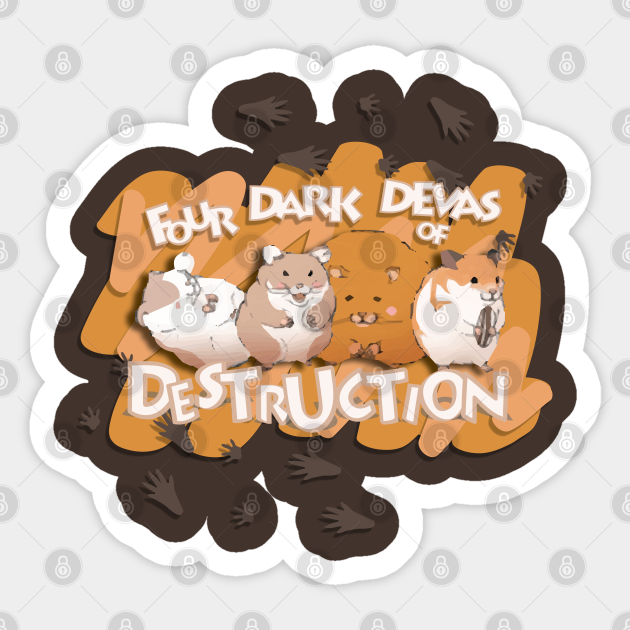 Four Dark Devas Of Destruction Destruction Sticker Teepublic