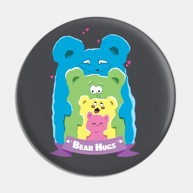 Cute Bear Hugs Pin by ArtDiggs