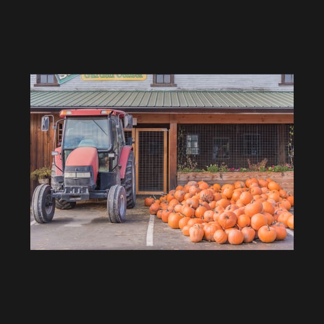 Pumpkins and Tractor at Farm Market by Amy-K-Mitchell