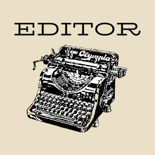 Editor Typewriter Black T-Shirt