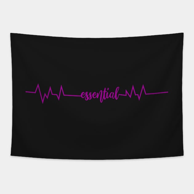 Essential worker with ekg line Tapestry by MidnightSky07