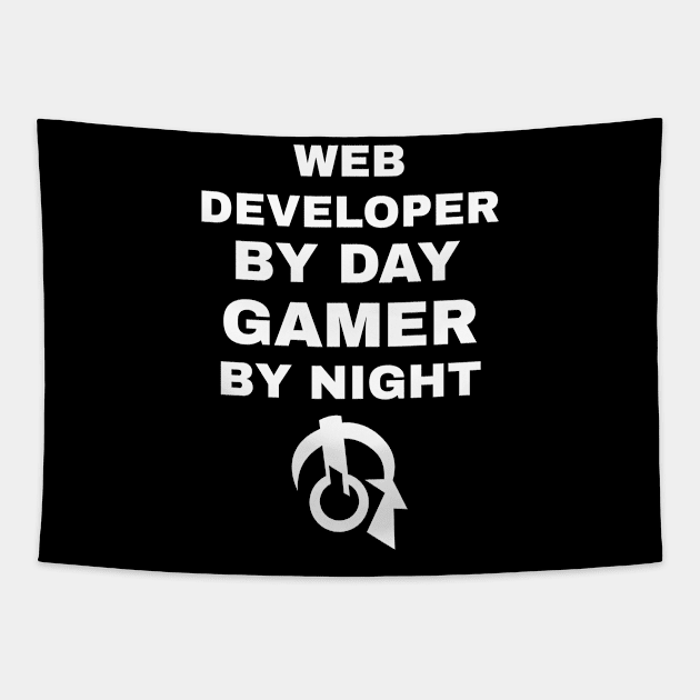 Web Developer By Day Gamer By Night Tapestry by fromherotozero