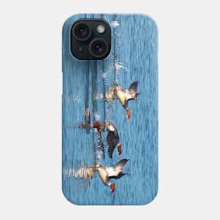 Red-breasted Mergansers Beginning To Fly Phone Case