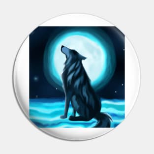 Wolf moon Pin