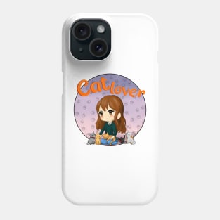 Cat Lover - Chibi anime girl - Cats Phone Case