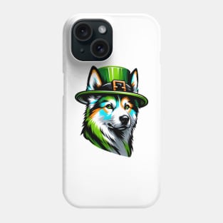 Canaan Dog Portrait in Saint Patrick's Day Spirit Phone Case