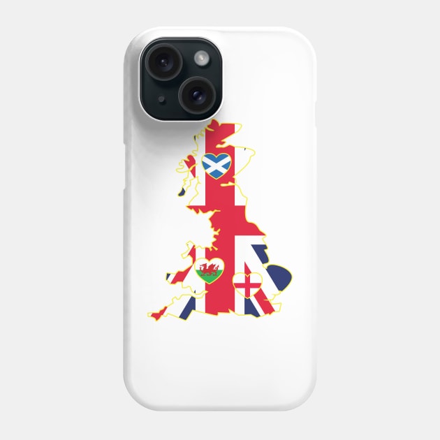 Flags Map Of Great Britain Phone Case by DPattonPD