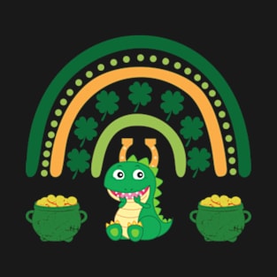 Funny st Patricks day cute dinosaur T-Shirt