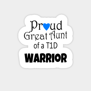 Proud Great Aunt - Black Text - Blue Heart Magnet