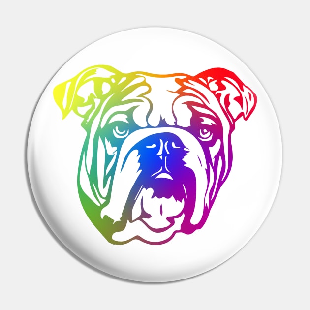 Pop Art English Bulldog Pin by BamBam