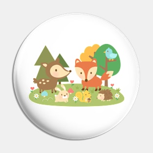 Cute Woodland Animals For Kids Pin