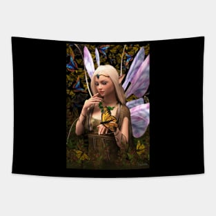 Fairy princess and butterfly fantasy artwork Tapestry