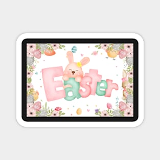 Cute Bunny Easter Fun Magnet