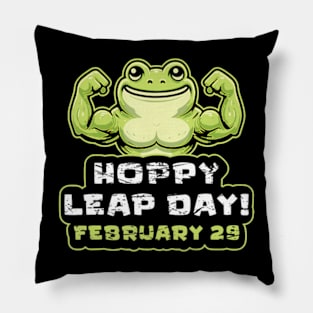 Funny Hoppy Leap Day February 29 For Frog Lover Pillow