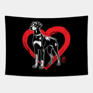 I Love My Doberman Pinscher - I Love my dog - Proud dog Tapestry