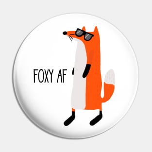 Foxy AF, Cute Funny Sassy Fox In Sunglasses Pin