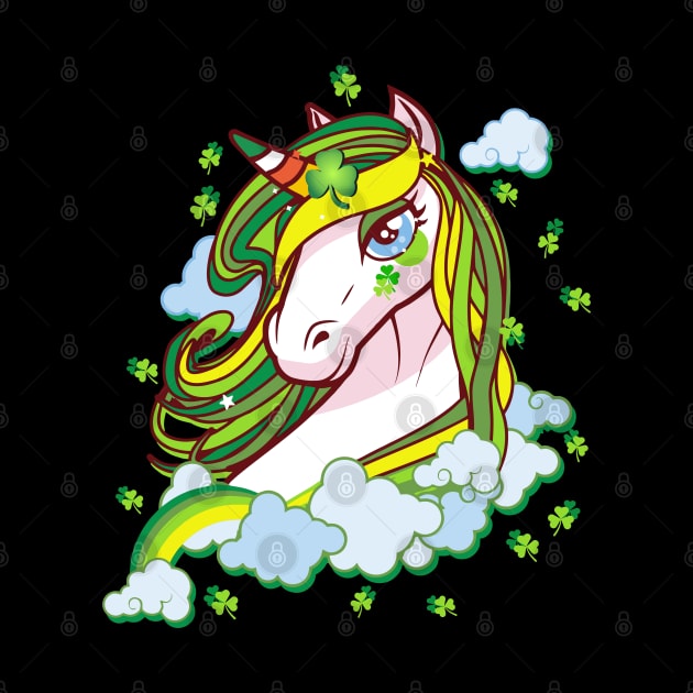 St Patricks Day Girls Dabbing Unicorn Leprechaun Lepricorn by Pannolinno