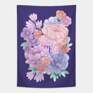 90s Watercolor Floral Overload Tapestry