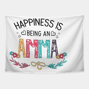 Happiness Is Being An Amma Wildflowers Valentines Mothers Day Tapestry