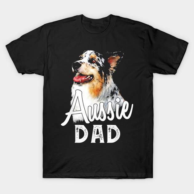 Discover Mens Australian Shepherd Vintage Art Aussie Dad - Mens Australian Shepherd Vintage Art Au - T-Shirt