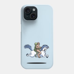 Bigfoot and An Alien On A Unicorn Phone Case