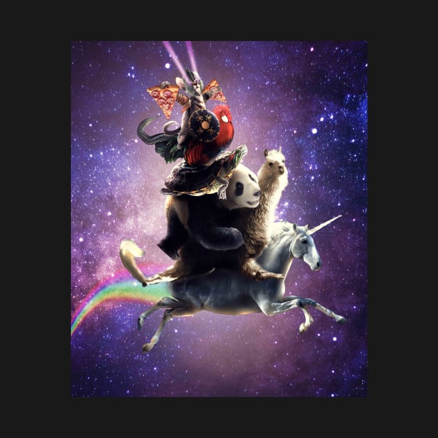 Cat Riding Chicken Turtle Panda Llama Unicorn by Random Galaxy