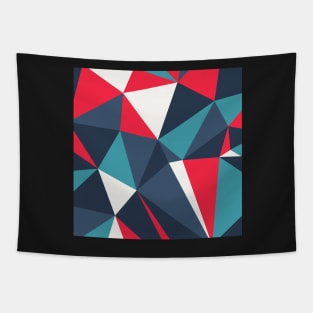 Modern Geometric Red White and Blue Tapestry