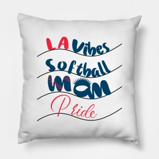 LA vibes, softball mom pride.Los Angeles California Pillow