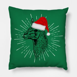 Llama Christmas Santa Pillow