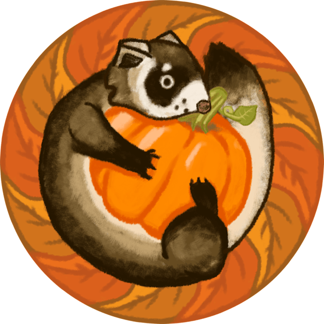 Black-Footed Ferret Pumpkin Kids T-Shirt by BeetleGalaxy