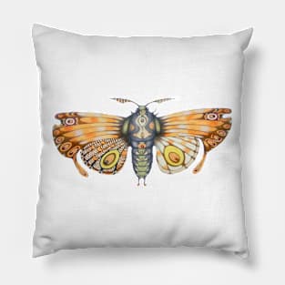 orange moth Pillow