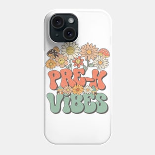 Pre-K Vibes Retro Groovy Daisy Back To School Funny Teacher Girls Phone Case