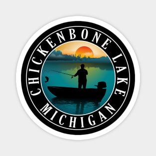 Chickenbone Lake Fishing Michigan Sunset Magnet