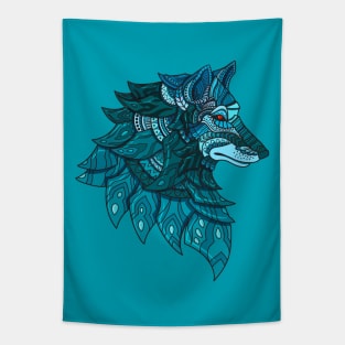 Bohemian Wolf Profile Tapestry